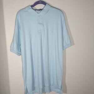 Polo Ralph Lauren Mens Size XL Light Blue Short Sleeve Collared Shirt Pink Pony